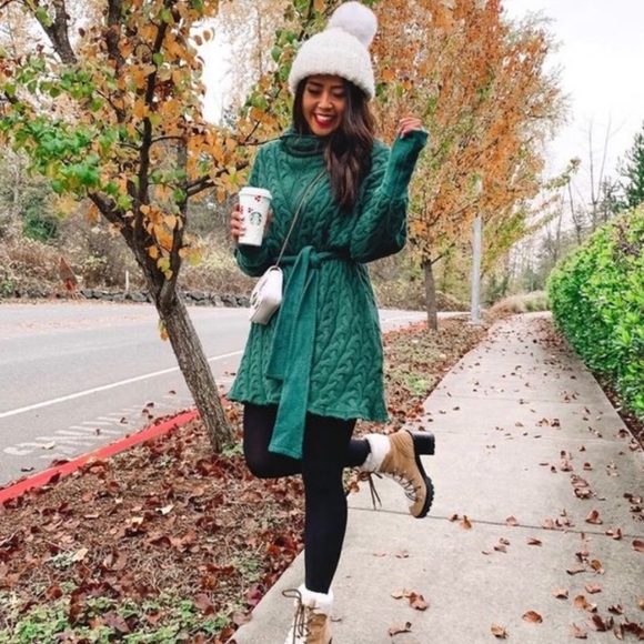 Free People Cable Knit Mini Sweater 